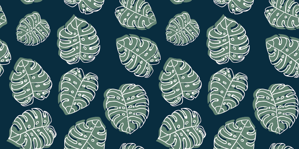 Monstera Leaf Pattern floral vinyl rug - TenStickers