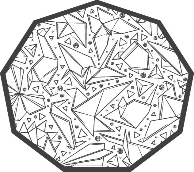 Origami Shape modern vinyl rug - TenStickers