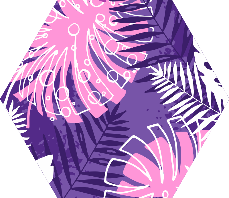 Purple Jungle Leaf nature vinyl rug - TenStickers