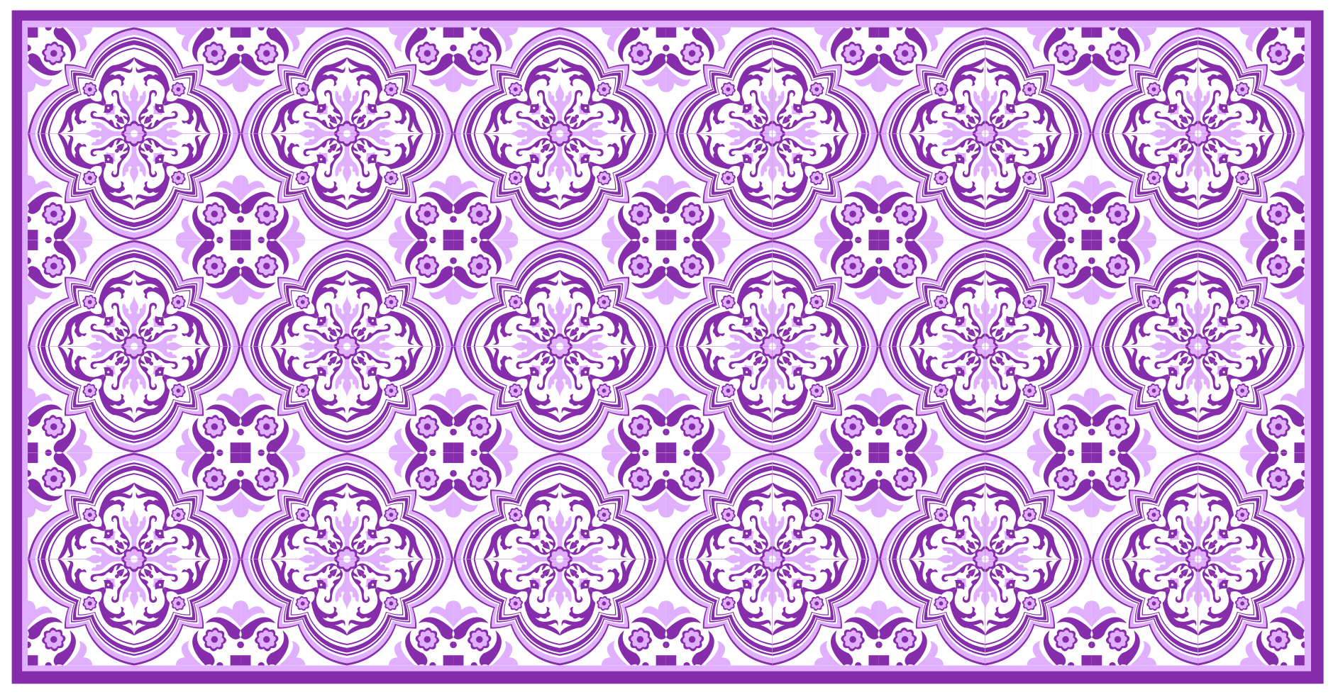 Purple Ornamental mosaic vinyl rug - TenStickers