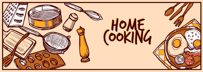 Home Cooking kitchen vinyl rug - TenStickers