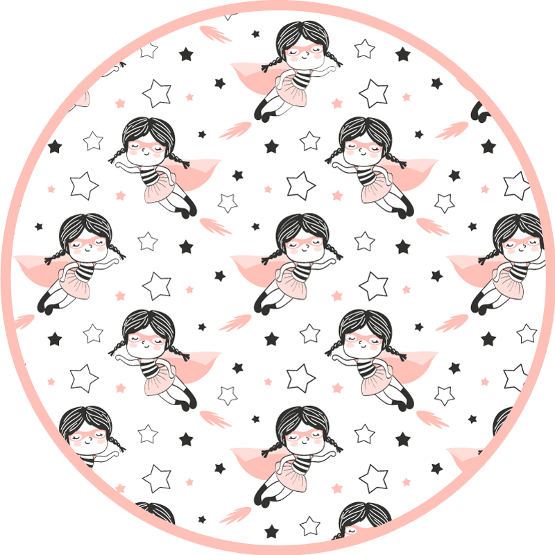 Ballerina Circular Playarea kids vinyl rug - TenStickers