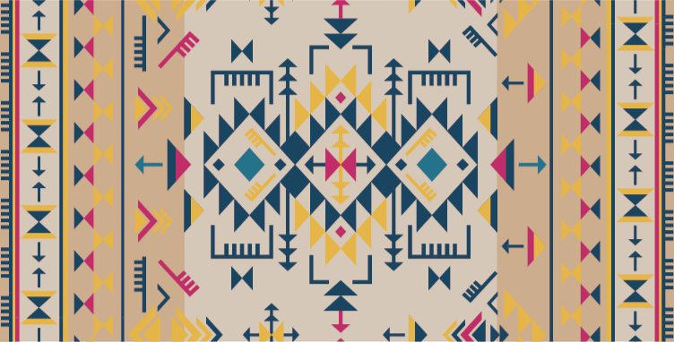 Geometric Patterned Decor geometric vinyl rug - TenStickers