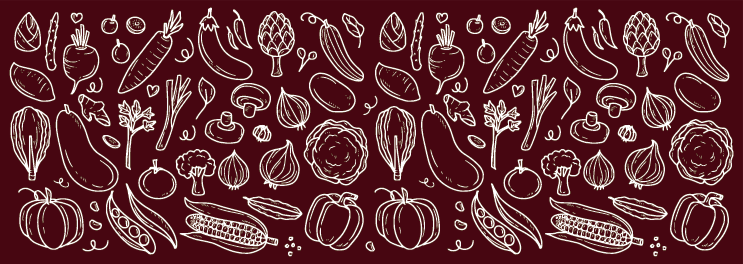 Red Food covered kitchen vinyl rug - TenStickers
