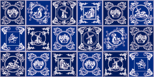 blue background tiles tile carpet - TenStickers