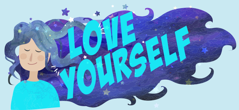 Love Yourself Illustration custom vinyl rug - TenStickers