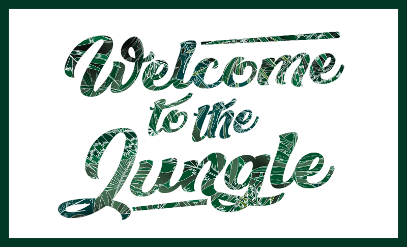 Jungle Welcome Phrase custom vinyl rug - TenStickers