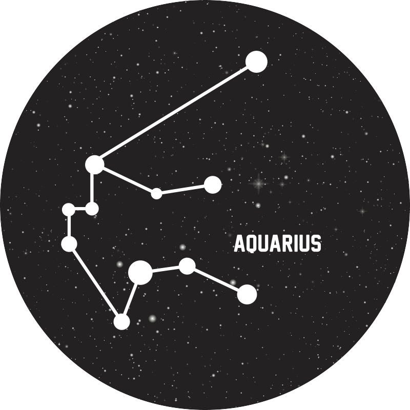 Zodiac sign Aquarius modern vinyl rug - TenStickers
