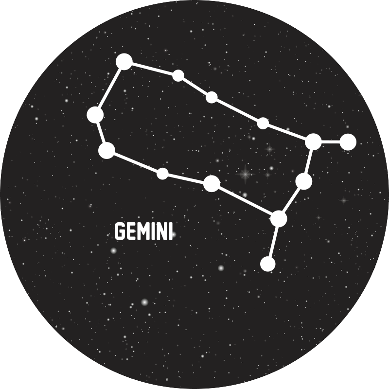 Zodiac sign Gemini modern rug - TenStickers