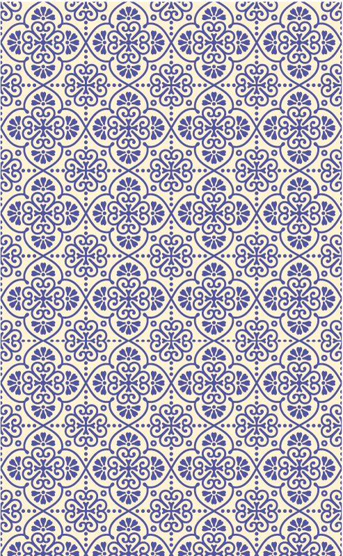 Ornate Mediterranean Pattern tile vinyl rug - TenStickers