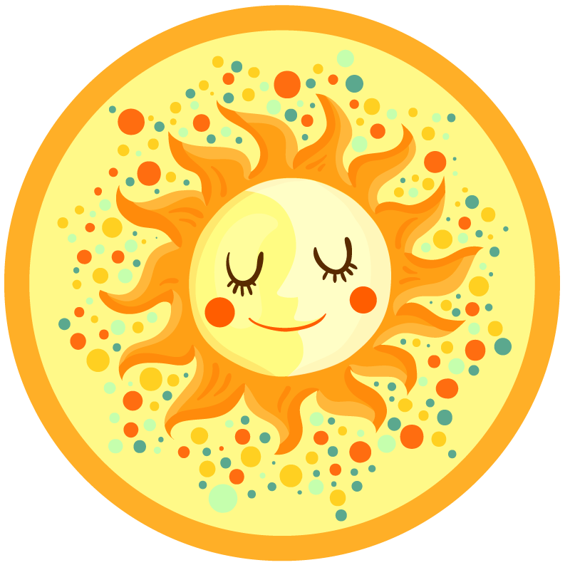 Yellow sun nature vinyl rug - TenStickers
