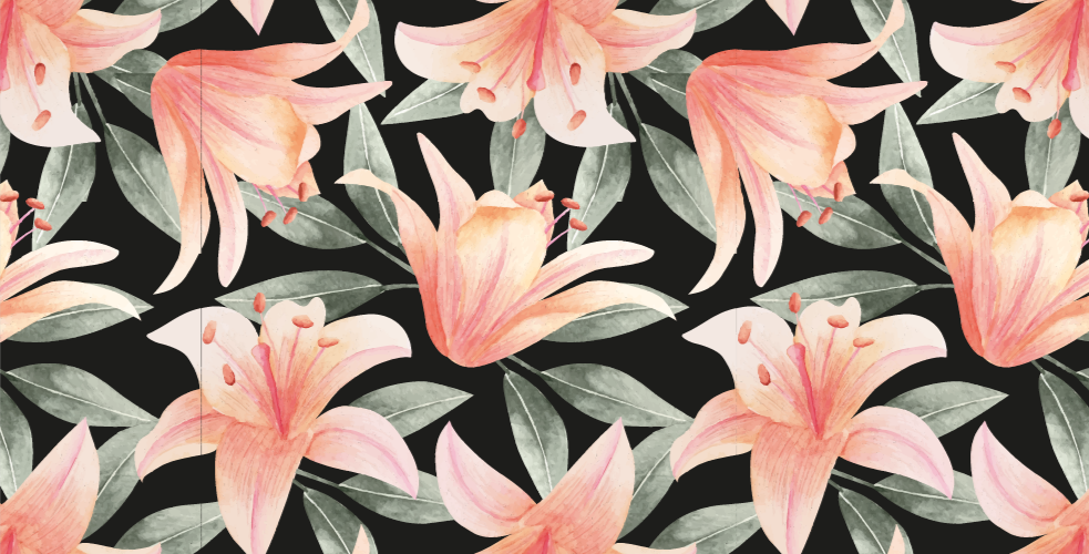 Floral Breeze Imagery flower vinyl rug - TenStickers