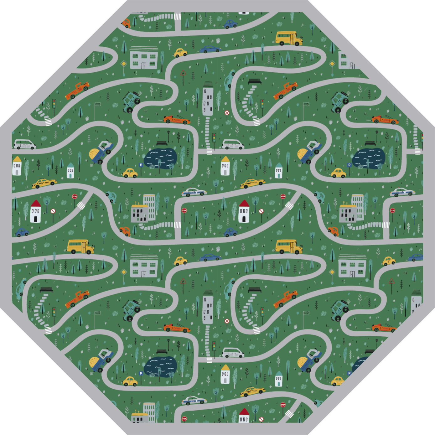 roads road vinyl rug colorful roads - TenStickers