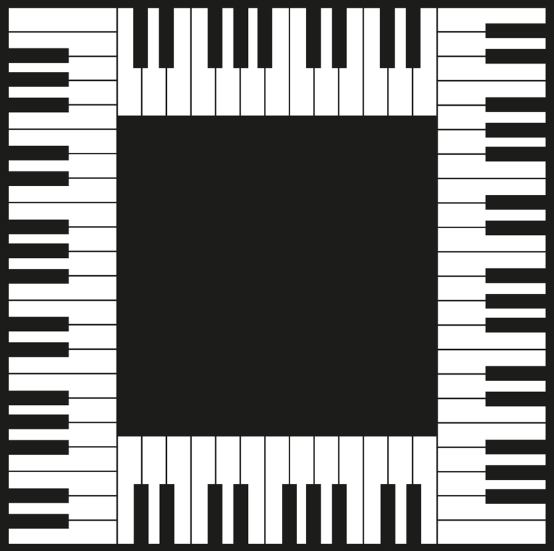 Piano Keyboard Layout gaming vinyl rug - TenStickers