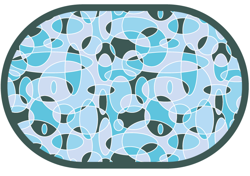 blue oval minimal vinyl rug - TenStickers