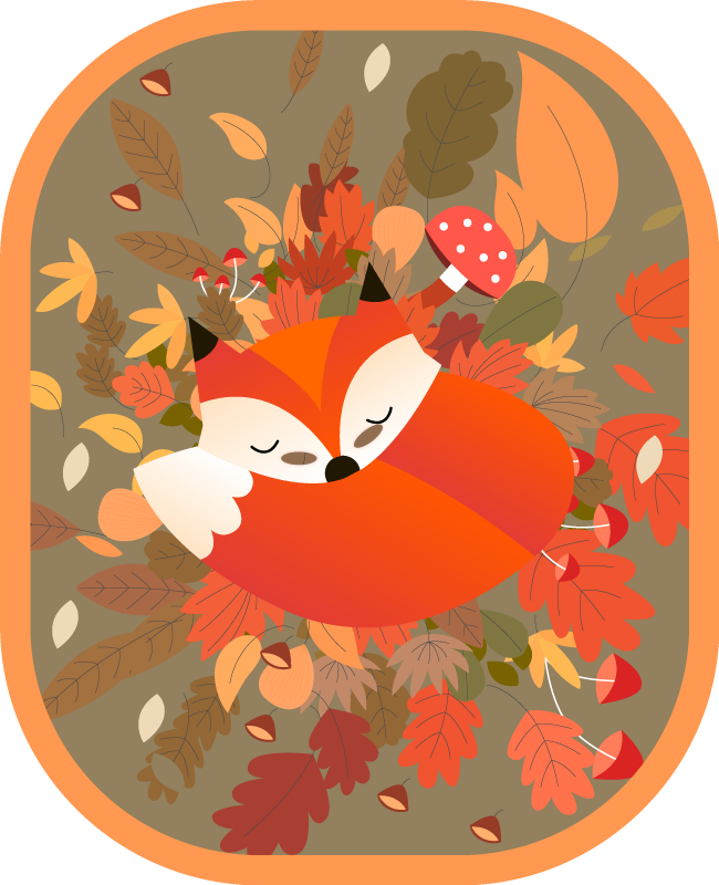 Fox colorful animal vinyl rug - TenStickers