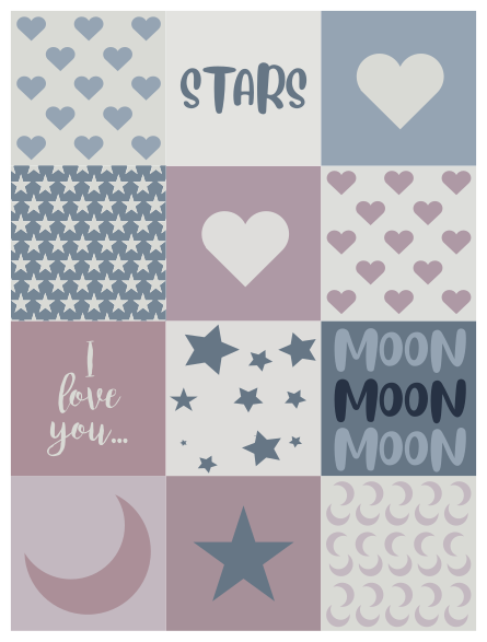 Love You Moon vinyl rug - TenStickers