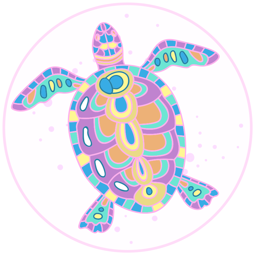 Colorful Turtle Illustration kids vinyl rug - TenStickers