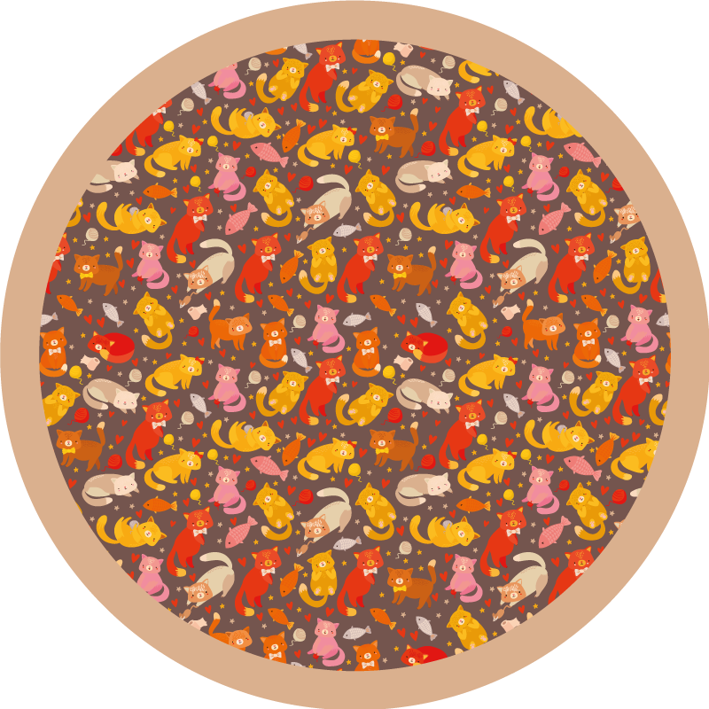 Playful Animal Pattern vinyl rug - TenStickers
