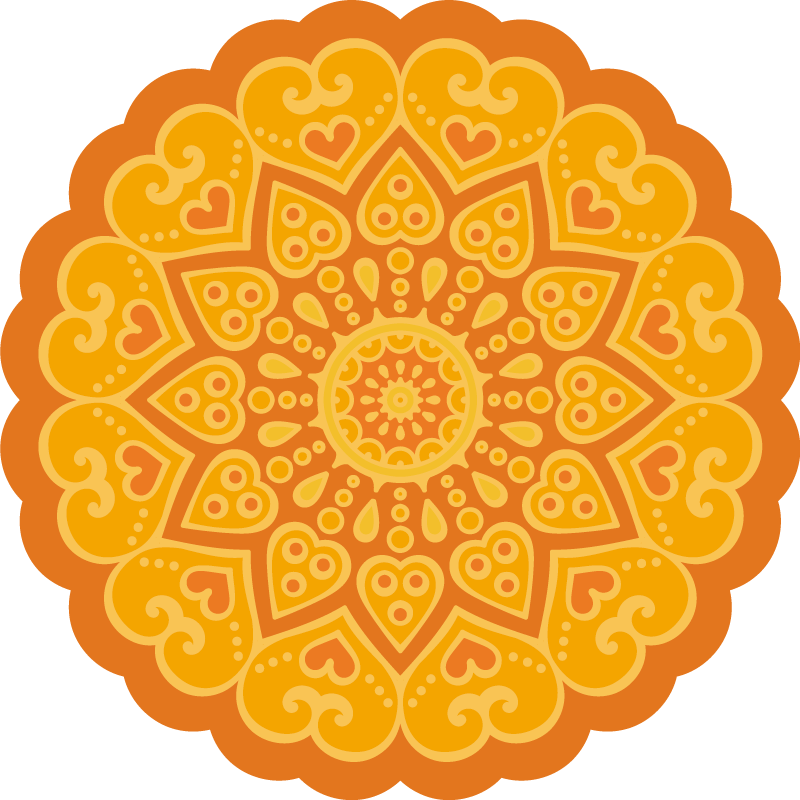 Orange mandala mandala vinyl rug - TenStickers