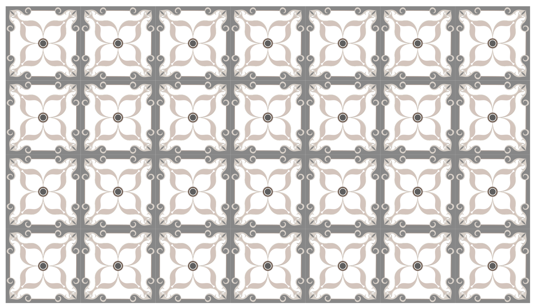 Ornamental Inlay Pattern tile vinyl rug - TenStickers
