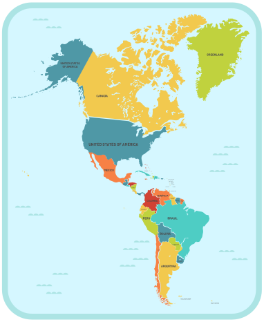 America in center world map rug - TenStickers