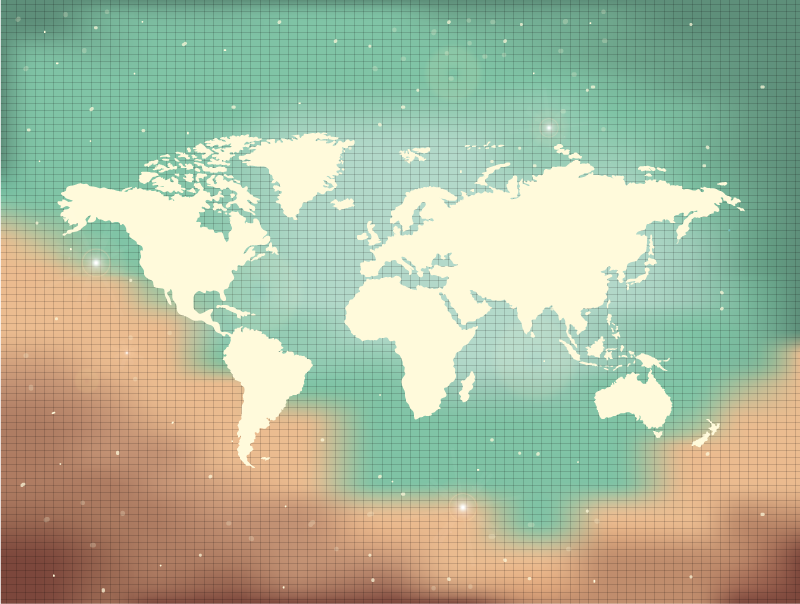 Colorful political map world map rug - TenStickers