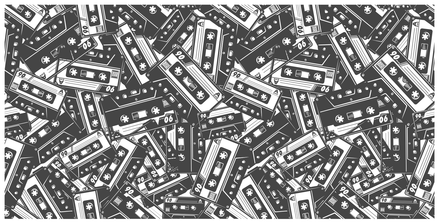 90's cassette vintage rug - TenStickers