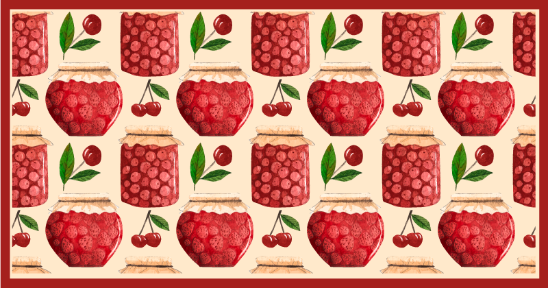 Seamless pattern with jams kitchen floor tiles - TenStickers