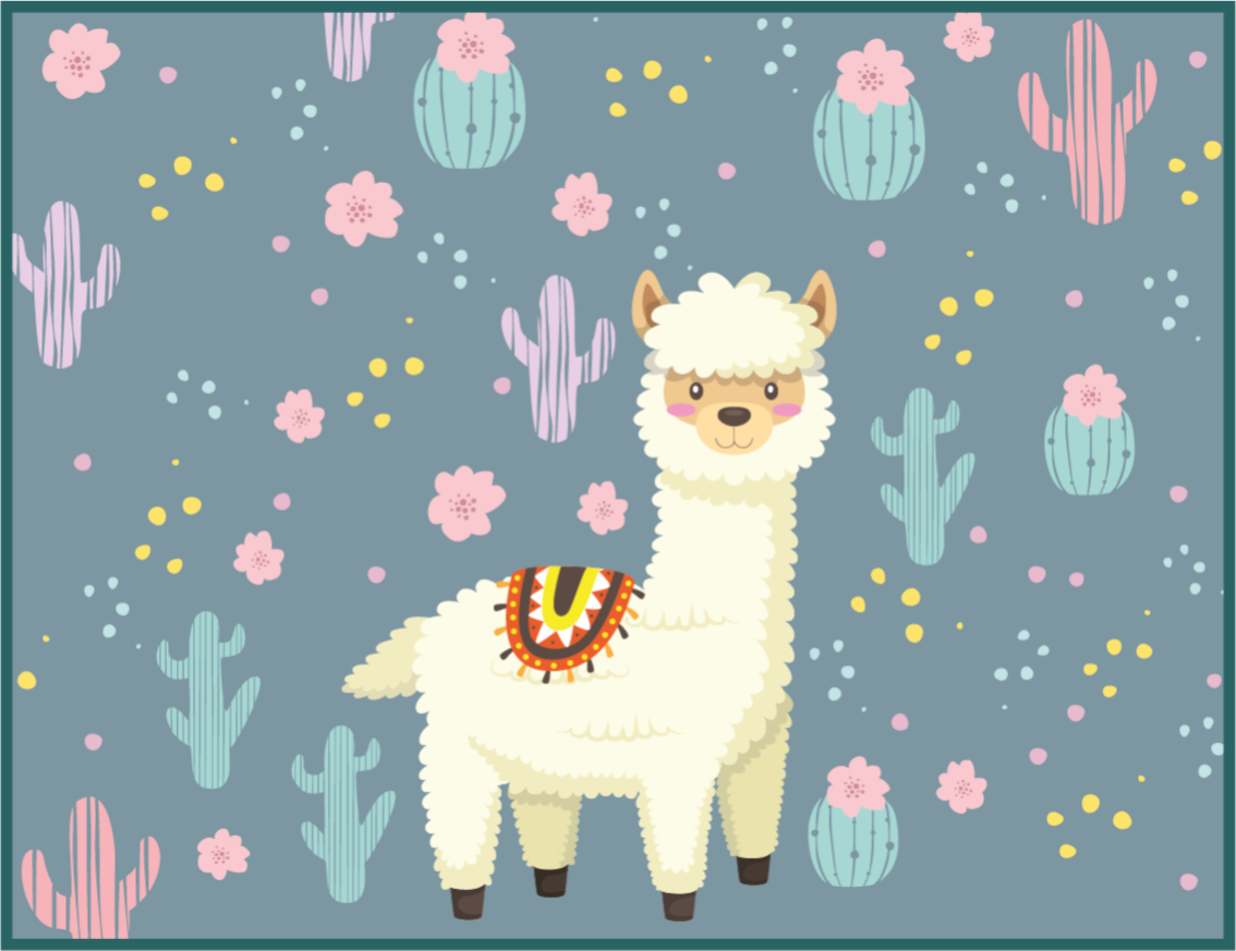 Cute happy  llamas animal rug - TenStickers