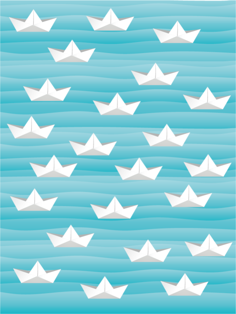 Striped Paper Boats star vinyl rug - TenStickers