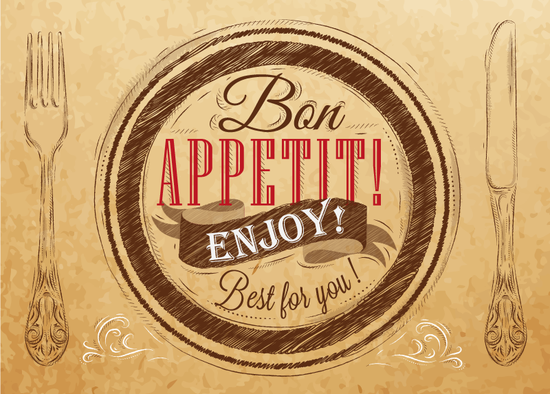 Bon Appetit Enjoy custom vinyl rug - TenStickers