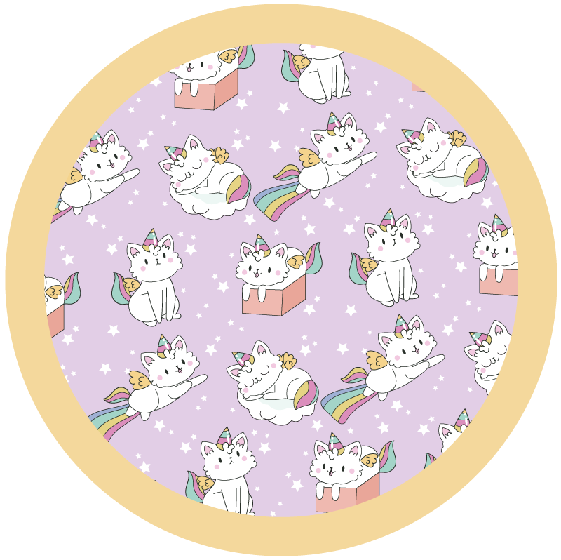 baby cat unicorn vinyl rug - TenStickers