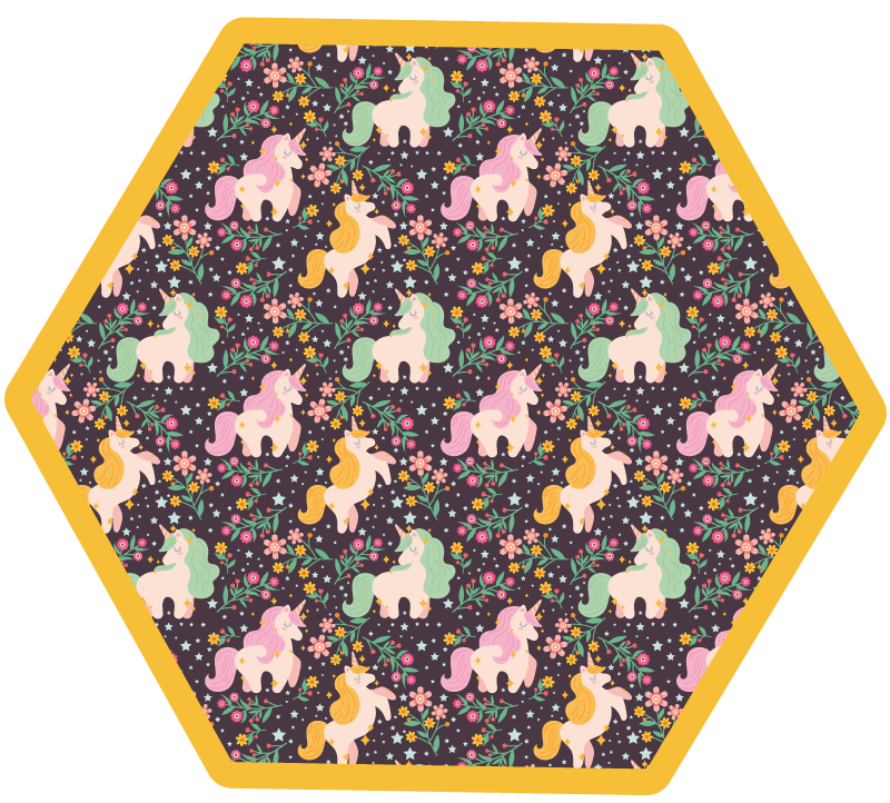 realistic elegant unicorn pattern vinyl rug - TenStickers