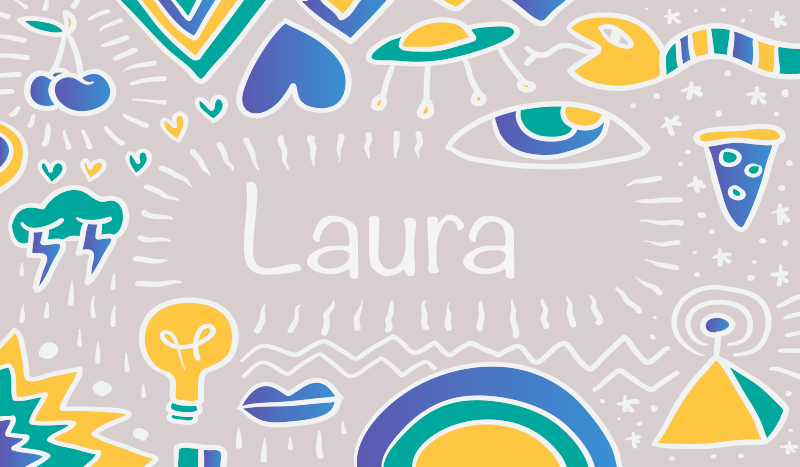 Doodling art with name  personalised mat - TenStickers