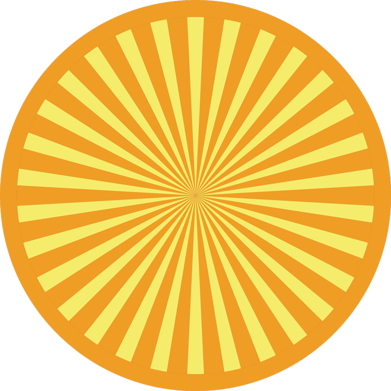 Sunburst Circular Array stripes vinyl rug - TenStickers