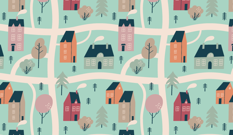 Cute children road map pattern road rug - TenStickers