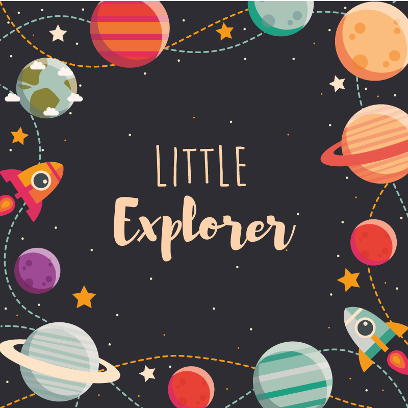 Custom outer space explorers kids vinyl rug - TenStickers