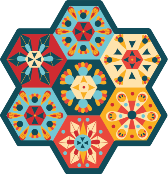 Hexagonal Symmetry geometric vinyl rug - TenStickers
