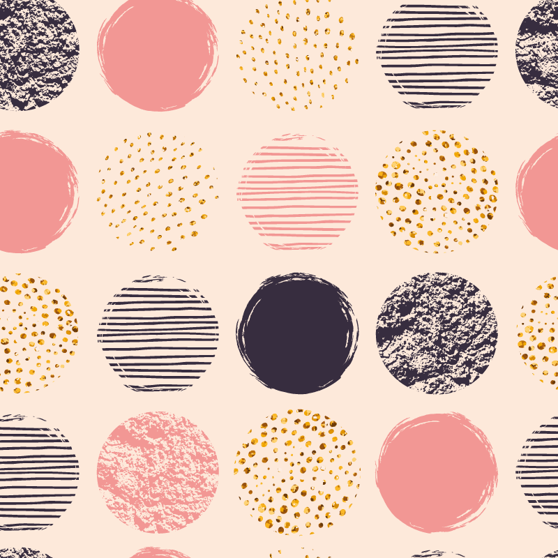 Polka Dots Ensemble geometric vinyl rug - TenStickers