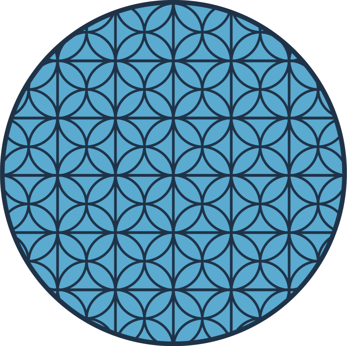 Circular Geometric geometric vinyl rug - TenStickers