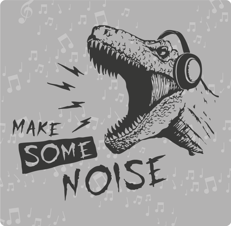 Dynamic Dinosaur Sound vinyl rug - TenStickers