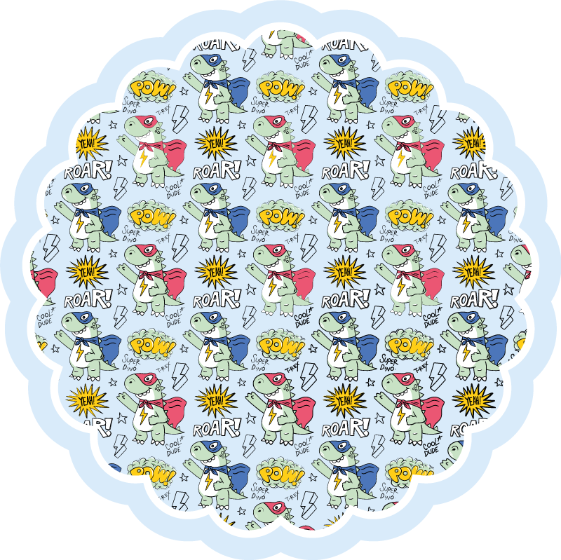 Superhero Dinos kids vinyl rug - TenStickers