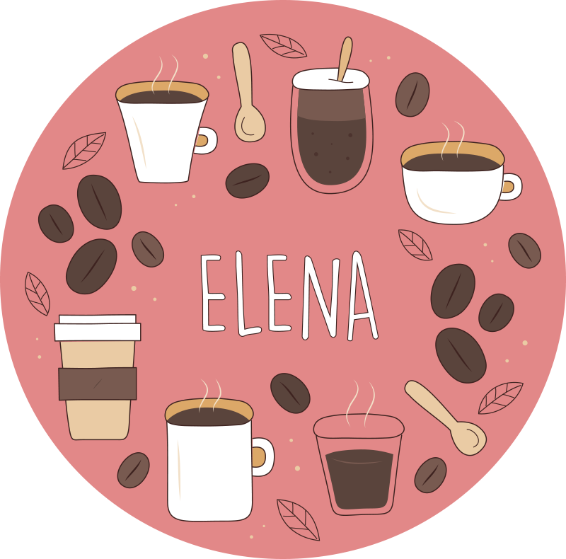 Personalized Caffeine custom vinyl rug - TenStickers