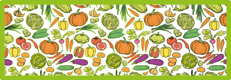Vegetable Harvest flower vinyl rug - TenStickers