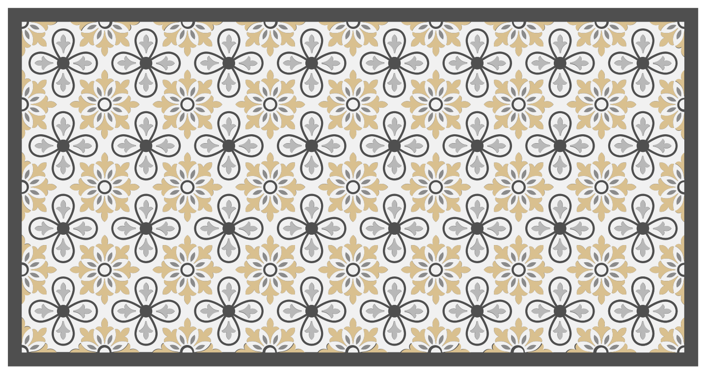 Antique Floral tile vinyl rug - TenStickers