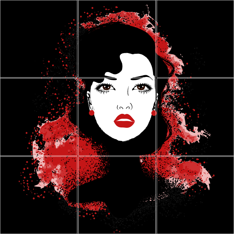 Face painting wall tile  modern rug - TenStickers