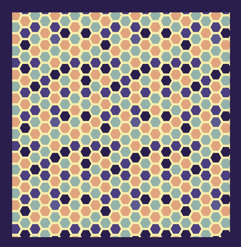 Hexagonal Mosaic geometric vinyl rug - TenStickers