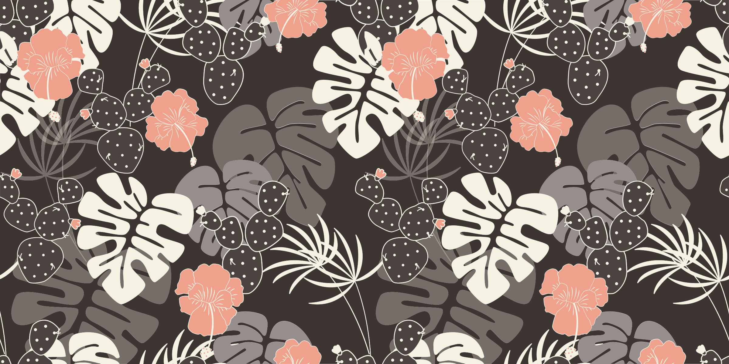 Grey Jungle Leaf floral rug - TenStickers