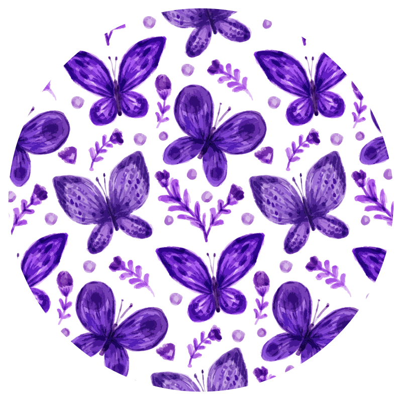 Purple butterflies flying kids vinyl rug - TenStickers